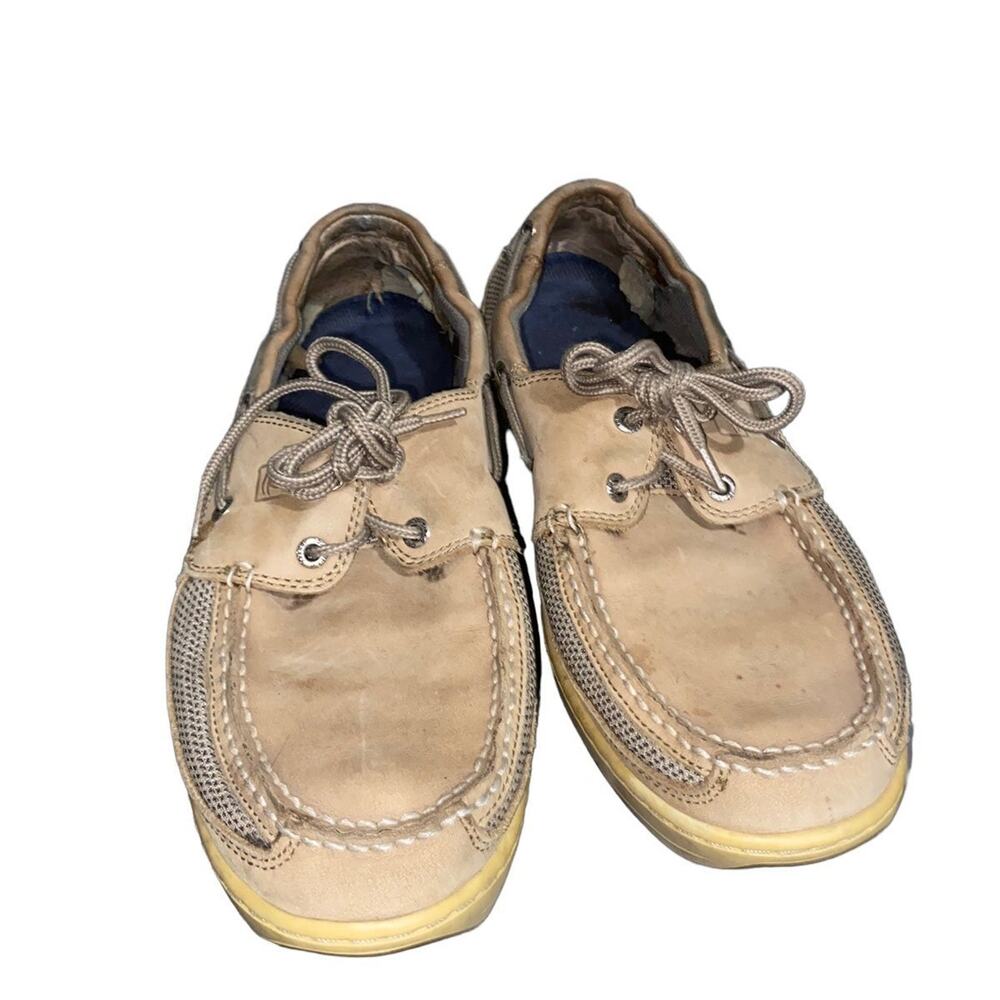 Sperry Mens Authentic Original Leather Boat Shoe Oatmeal Size 12 M